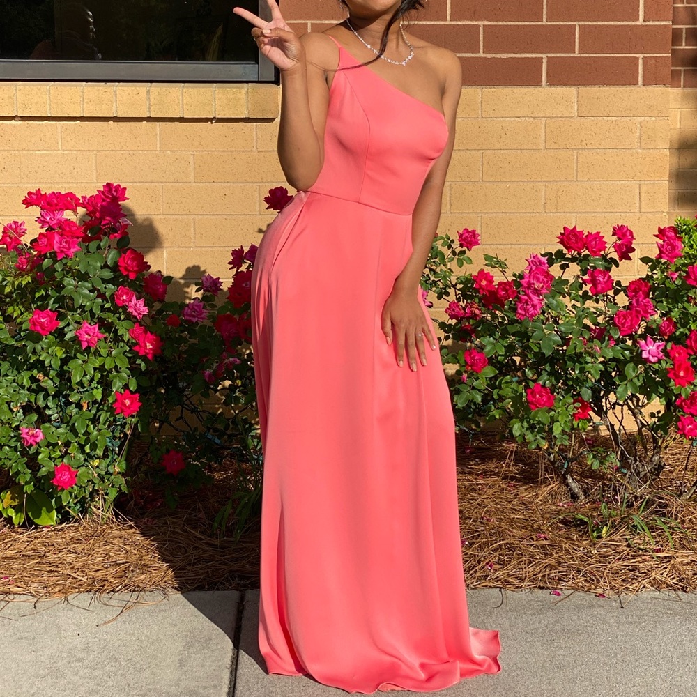 Crepe-Back Satin One-Shoulder Bridesmaid Dress